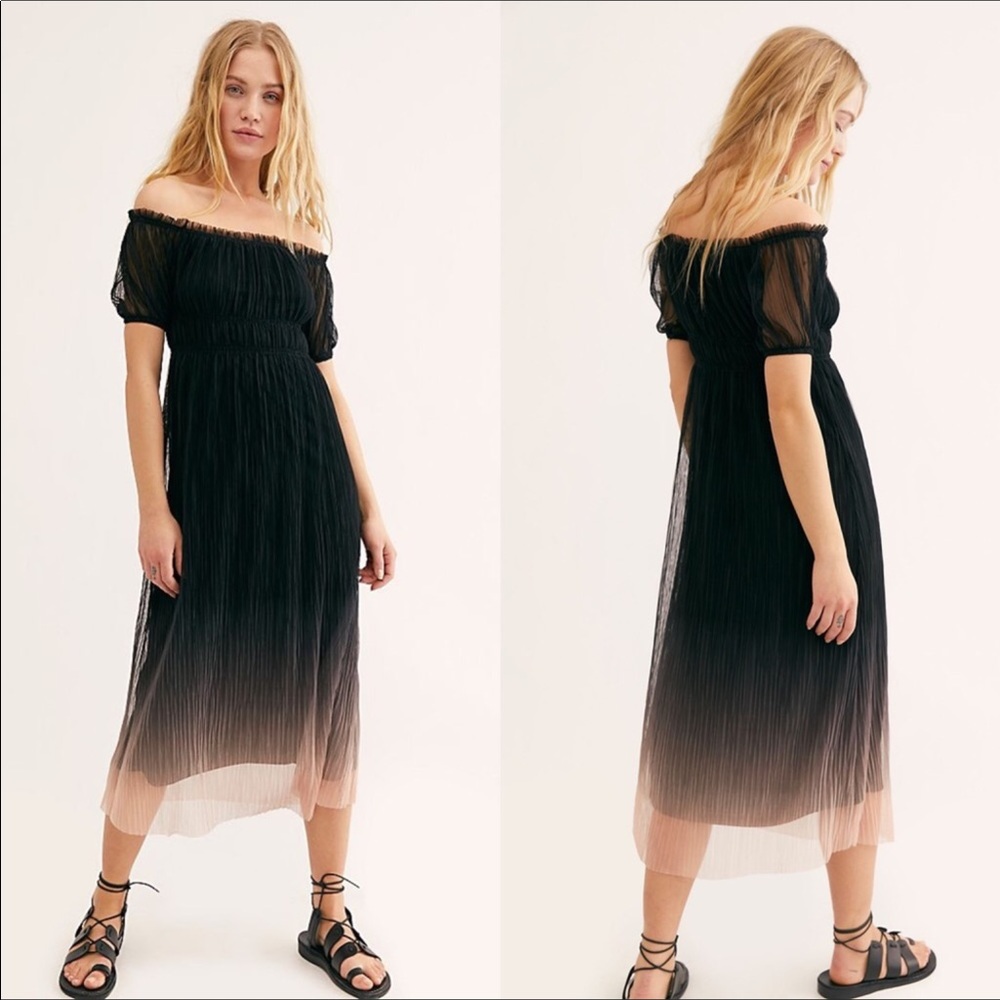 New Free People Off shoulder ombré dress